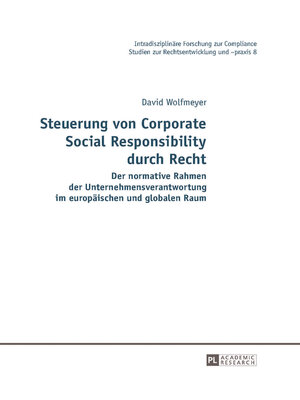 cover image of Steuerung von Corporate Social Responsibility durch Recht